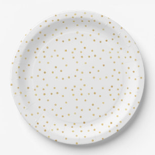 Assiettes En Carton Baby-Shower Pailleté Or Confetti