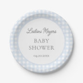 Assiettes En Carton Baby shower Pale Blue En vichy Classic Boys (Devant)