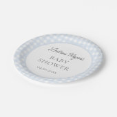 Assiettes En Carton Baby shower Pale Blue En vichy Classic Boys (Angle)