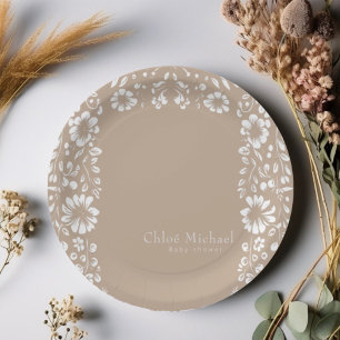 Assiettes En Carton Baby shower Papel Picado