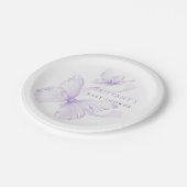 Assiettes En Carton Baby shower papillon délicé violet (Angle)