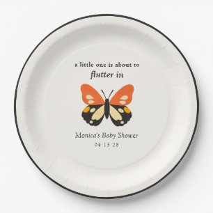 Assiettes En Carton Baby Shower Papillon Minimaliste Moderne