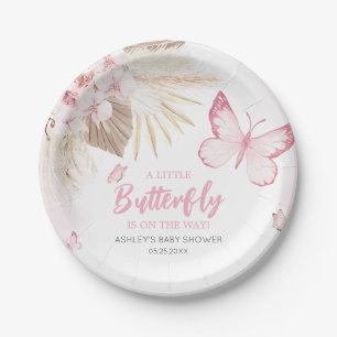 Assiettes En Carton Baby Shower Papillon Rose