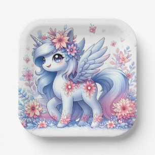 Assiettes En Carton Baby shower Pastel Cute Unicorn