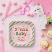 Assiettes En Carton Baby shower Père Noël de Noël rose (Fête)