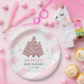 Assiettes En Carton Baby shower Père Noël Pink Winter Tree (Fête)