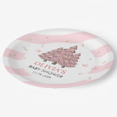 Assiettes En Carton Baby shower Père Noël Pink Winter Tree (Angle)