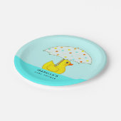 Assiettes En Carton Baby shower personnalisé avec parapluie (Angle)