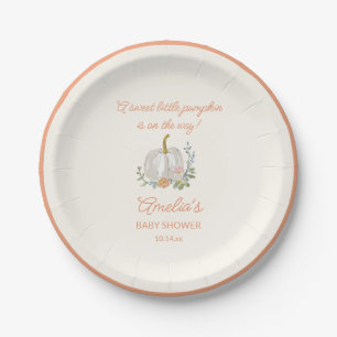 Assiettes En Carton Baby Shower personnalisé Fleurs de Citrouille Oran