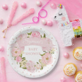 Assiettes En Carton Baby shower personnalisé Pony rose et point d'or R (Fête)