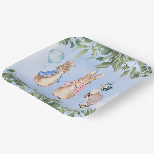 Assiettes En Carton Baby shower Peter Rabbit Et Amis (Angulaire)