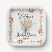 Assiettes En Carton Baby shower petit bouquet Fleur sauvage (Recto)