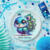 Assiettes En Carton Baby shower Petit Peacock (Fête)