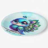 Assiettes En Carton Baby shower Petit Peacock (Angle)