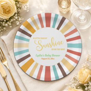 Assiettes En Carton Baby Shower Petit Rayon de Soleil