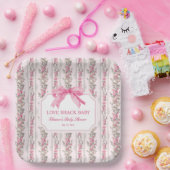 Assiettes En Carton Baby shower Pink Bow Love Shack (Fête)