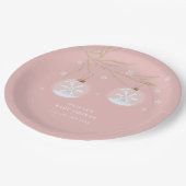 Assiettes En Carton Baby shower Pink Gold Winter Snowflake (Angle)