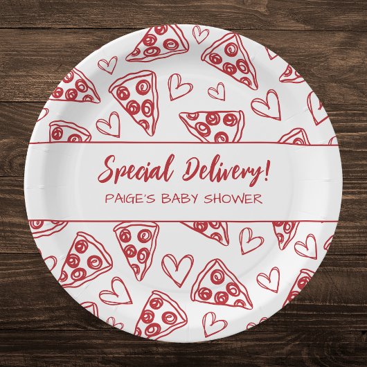 Assiettes En Carton Baby shower Pizza Party Livraison spéciale italien