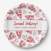 Assiettes En Carton Baby shower Pizza Party Livraison spéciale italien (Devant)