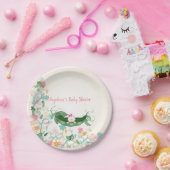 Assiettes En Carton Baby shower Pods de pois vert chauve bébé chauve (Fête)