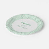 Assiettes En Carton Baby shower point Polka vert Mint (Angle)
