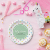 Assiettes En Carton Baby shower Pois Soft Pastel (Fête)