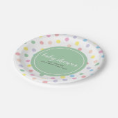Assiettes En Carton Baby shower Pois Soft Pastel (Angle)