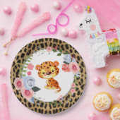 Assiettes En Carton Baby shower Poster de animal Leopard mignon (Fête)