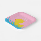 Assiettes En Carton Baby shower Pot de canard en caoutchouc rose (Angulaire)