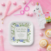 Assiettes En Carton Baby Shower pour futurs parents avec des Hortensia (Fête)