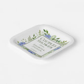 Assiettes En Carton Baby Shower pour futurs parents avec des Hortensia (Angulaire)