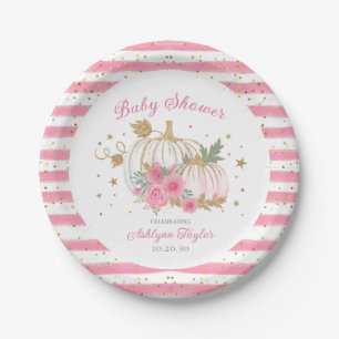 Assiettes En Carton Baby Shower pour Jumelles Petite Citrouille