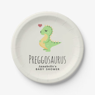Assiettes En Carton Baby shower Preggosaurus Cute Dinosaur