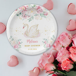 Assiettes En Carton Baby shower Princess Swan