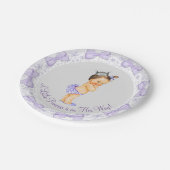 Assiettes En Carton Baby shower princesse gris violet (Angle)