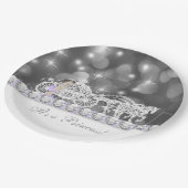 Assiettes En Carton Baby shower princesse lavande violette et gris (Angle)