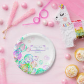 Assiettes En Carton Baby shower Rainbow Soap Bubbles (Fête)