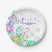 Assiettes En Carton Baby shower Rainbow Soap Bubbles (Devant)