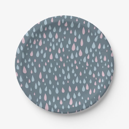 Assiettes En Carton Baby shower Raindrops (Devant)