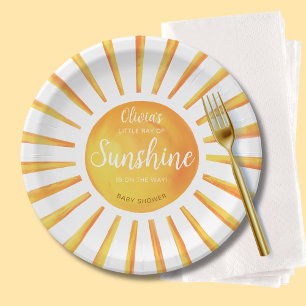 Assiettes En Carton Baby Shower Rayon de Soleil