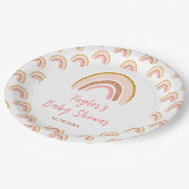 Assiettes En Carton Baby shower rose arc-en-ciel Boho (Angle)