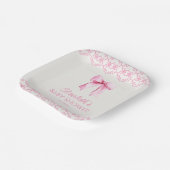 Assiettes En Carton Baby shower rose Coquette Bow (Angulaire)