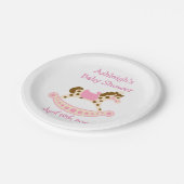 Assiettes En Carton Baby shower rose de cheval de basculage (Angle)