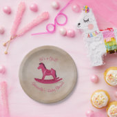 Assiettes En Carton Baby shower rose de cheval de basculage (Fête)
