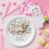 Assiettes En Carton Baby shower Rose Eucalyptus (Fête)