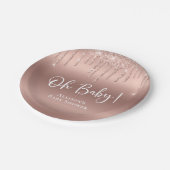 Assiettes En Carton Baby shower Rose Gold Parties scintillant personna (Angle)