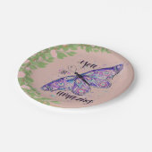 Assiettes En Carton baby shower rose mariage plat papier personnalisé (Angle)