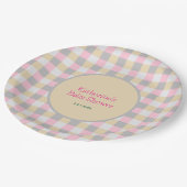 Assiettes En Carton Baby Shower Rose Pâle (Angle)