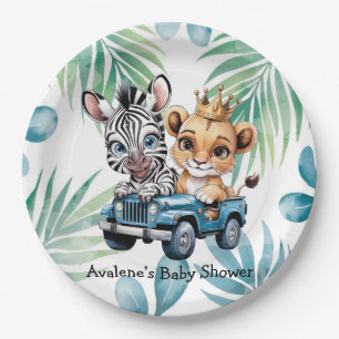 Assiettes En Carton Baby shower Royal Safari Ride Boy