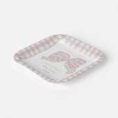 Assiettes En Carton Baby shower ruban à arc rose mou (Angulaire)